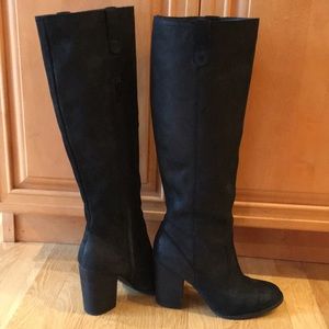 Calvin Klein Jeans Boots Black Waxed Suede NWOT